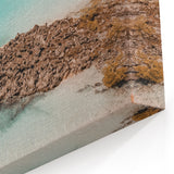 Quintana Roo Wall Art – Coastal Lagoon Canvas with Rocky Shoreline View