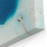 Quintana Roo Wall Art – Deep Blue Lagoon Canvas with Pier View