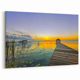 Quintana Roo Wall Art – Sunset Pier Canvas with Peaceful Lagoon View
