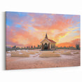 Aruba Coastal Decor – Sunset Over Chapel in Caribbean Desert Landscape
