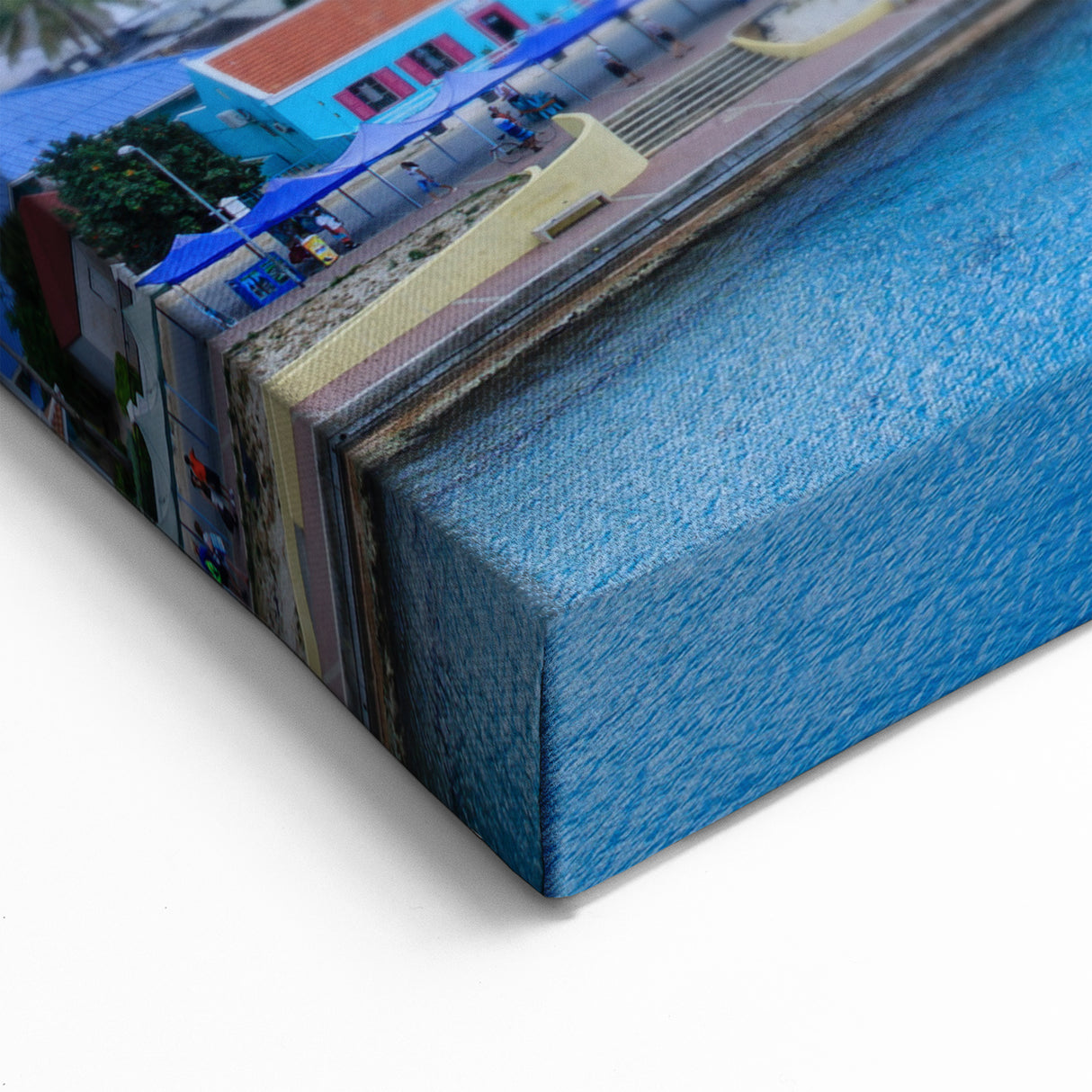 Dutch Caribbean Art – Vibrant Aerial View of Aruba’s Coastal Town