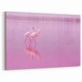 Tropical Island Prints – Flamingos Walking in Pink Reflection on Aruba Coast