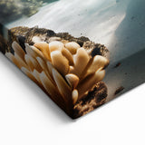 Aruba Coastal Art – Sea Turtle Swimming Among Coral Reefs in Clear Water