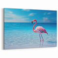 Beach Paradise Prints – Flamingo in Shallow Turquoise Water on Aruba Coast