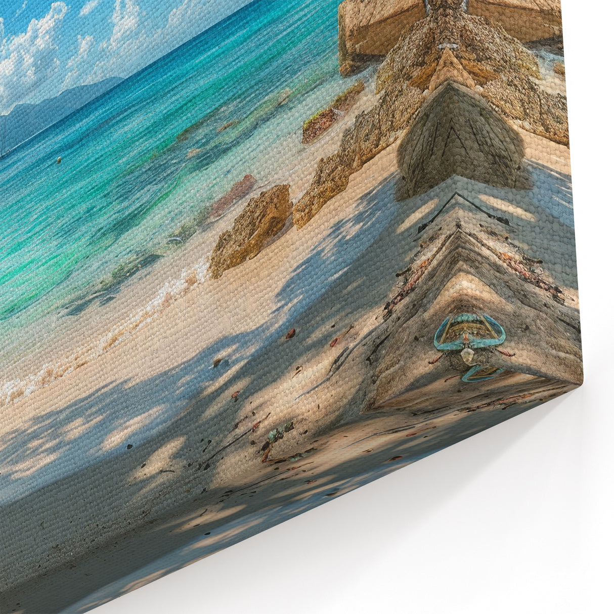 Beach Paradise Prints – Aruba Boat on Tropical Shore with Turquoise Waters