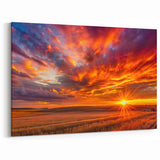 Fiery Prairie Sunset – Scenic Saskatchewan Landscape Wall Art
