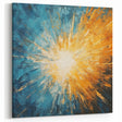 Radiant Sunburst Abstract – Dynamic Sun Wall Art with Blue and Gold