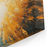Radiant Sunburst Abstract – Dynamic Sun Wall Art with Blue and Gold