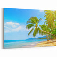Paradise Landscape Art - Tropical Beach Scene with Palm Trees in Bahamas