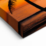 Caribbean Scenery Art - Silhouetted Palm Trees at Sunset in Bahamas