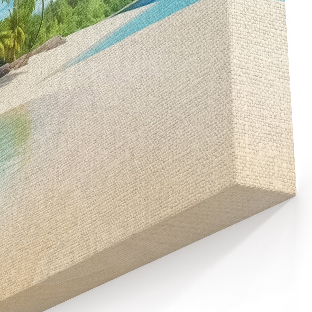 Bahamas Wall Art - Peaceful Island Beach with Palm Trees and Blue Waters