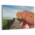 Traditional Umbrellas in Laos - Scenic Landscape Canvas Print