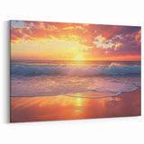 Bahamas Beach Paintings – Vibrant Sunset and Waves for Coastal Wall Decor