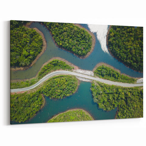 Aerial View of Lush Laos Landscape - Nature Photography Print