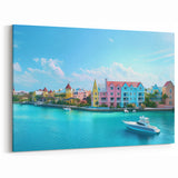Bahamas Wall Art – Vibrant Coastal Town with Turquoise Waters