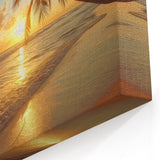 Island Getaway Prints – Palm Tree Sunset in Bahamas Coastal Wall Art