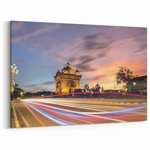 Patuxai Monument at Sunset - Laos Architectural Photography Print