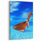 Tropical Island Prints – Vibrant Boat in Clear Waters, Barbados Wall Art