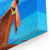 Tropical Island Prints – Vibrant Boat in Clear Waters, Barbados Wall Art