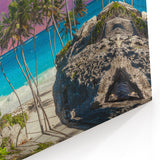 Tropical Island Prints – Vibrant Beach and Palm Trees, Barbados Wall Art