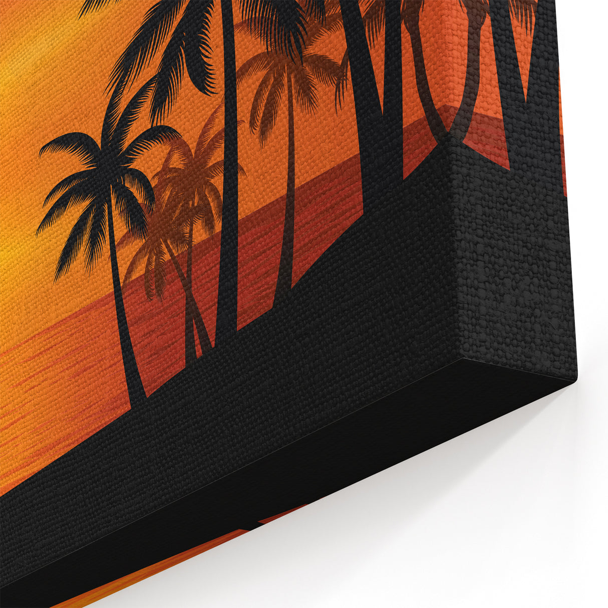 Barbados Sunset Wall Art – Silhouette of Palm Trees, Tropical Decor