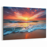 Caribbean Beach Sunset – Waves Crashing on Shore, Barbados Wall Art