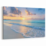 Serene Barbados Beach Sunset – Gentle Waves and Soft Pastel Skies Art