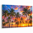 Barbados Sunset Art – Vibrant Palm Trees and Colorful Skies Wall Decor