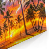 Barbados Sunset Art – Vibrant Palm Trees and Colorful Skies Wall Decor