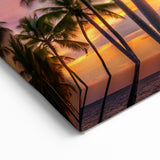 Barbados Sunset Art – Vibrant Palm Trees and Colorful Skies Wall Decor
