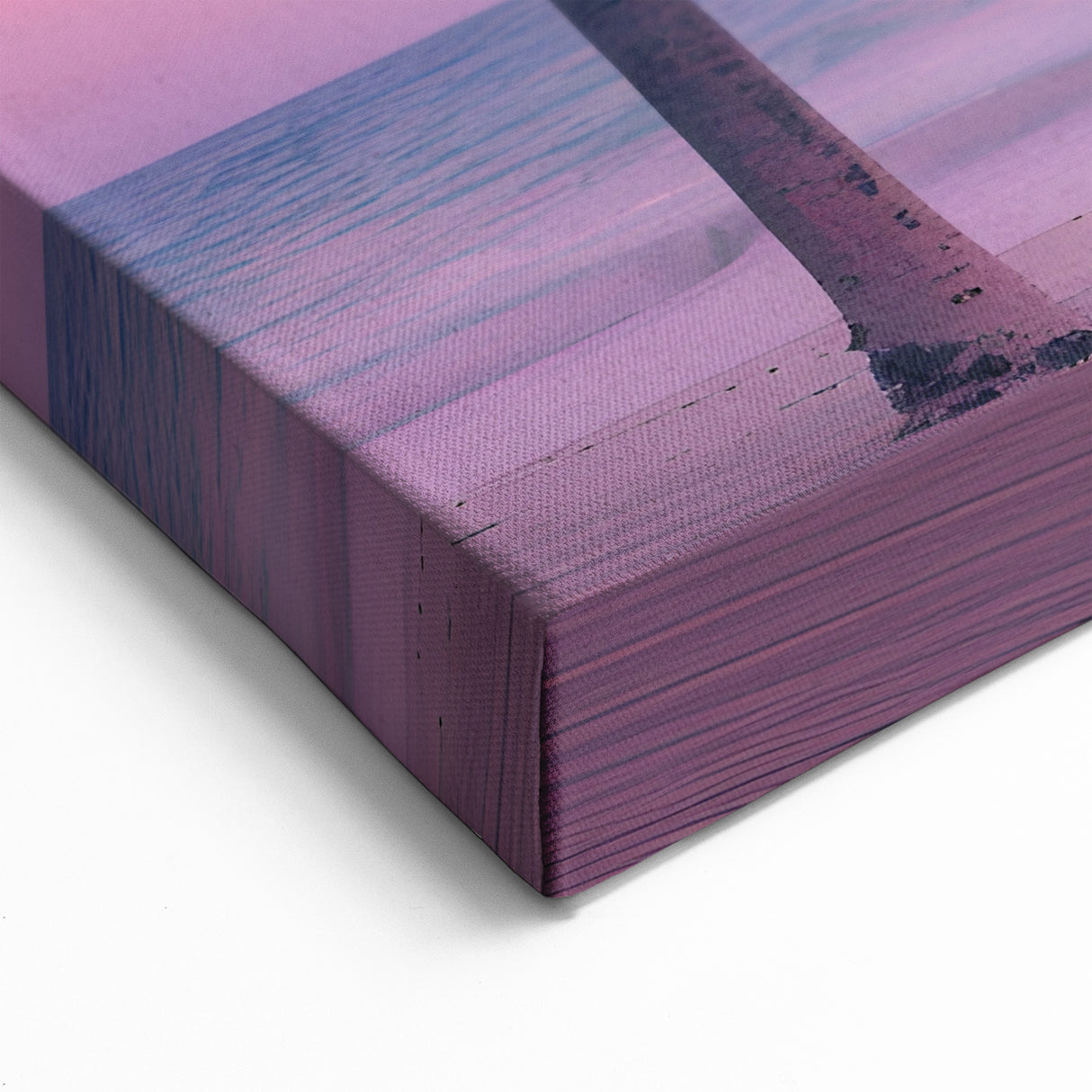 Barbados Coastal Art – Soft Pink and Purple Sky with Palm Trees Wall Decor