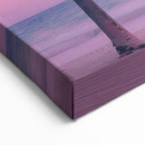 Barbados Coastal Art – Soft Pink and Purple Sky with Palm Trees Wall Decor