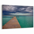 Quintana Roo Wall Art – Mexico Scenery Prints of Pier over Stormy Waters