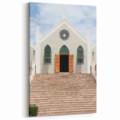 Bermuda Wall Art - Historic Church Steps and Scenic Island Architecture