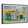 Bermuda Beach Canvas - Historic State House and Tropical Island Print