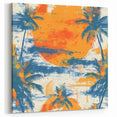 Tropical Island Prints - Bold Sunset and Palm Trees in Artistic Style