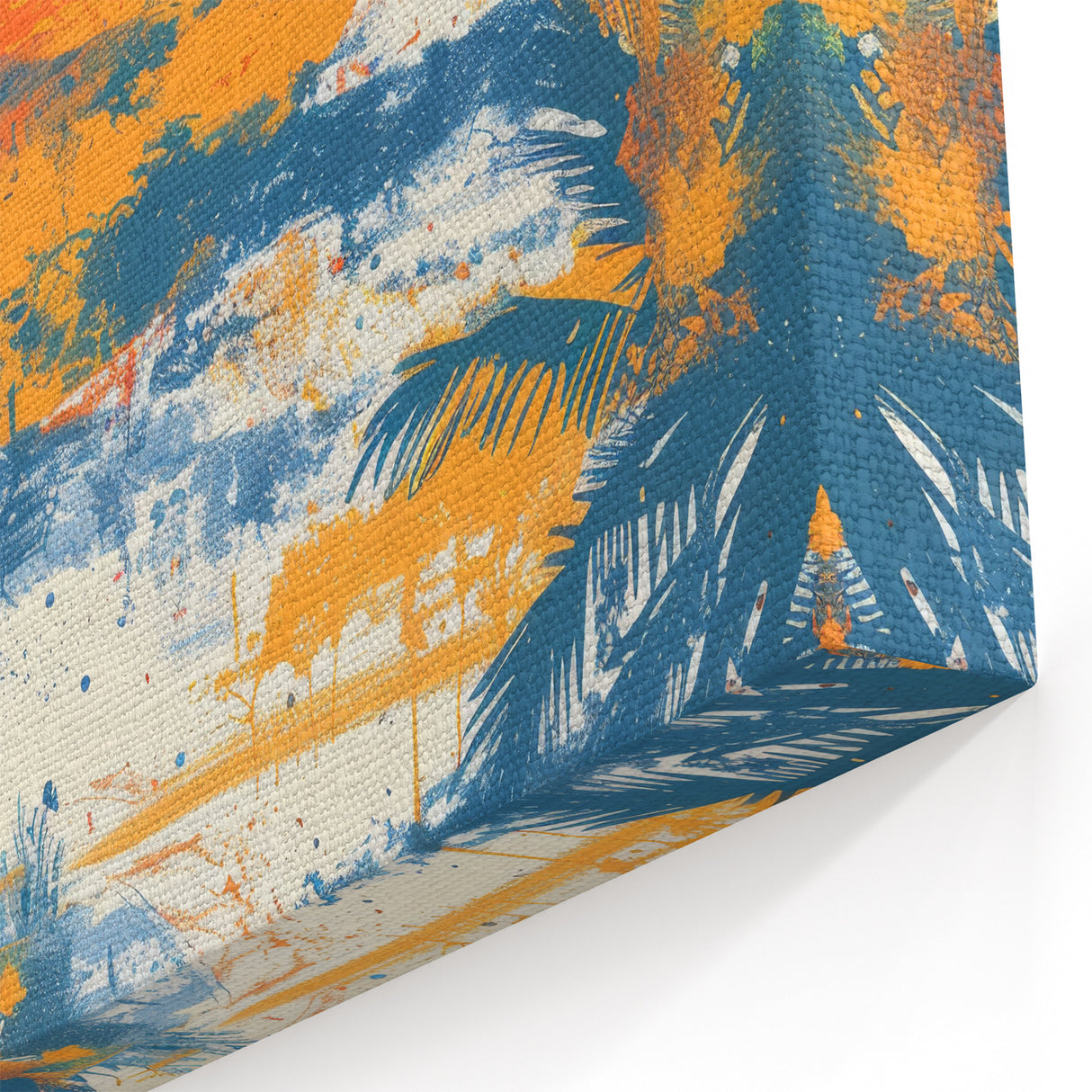 Tropical Island Prints - Bold Sunset and Palm Trees in Artistic Style