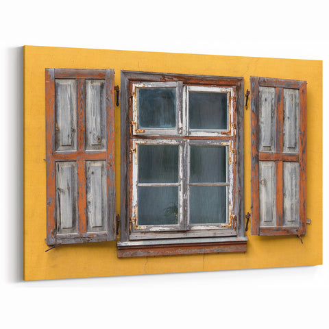 Bermuda Wall Art - Rustic Window Shutters with Weathered Wooden Charm