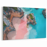 Coastal Bermuda Artwork - Aerial View of Pink Sand Beach and Turquoise Waters