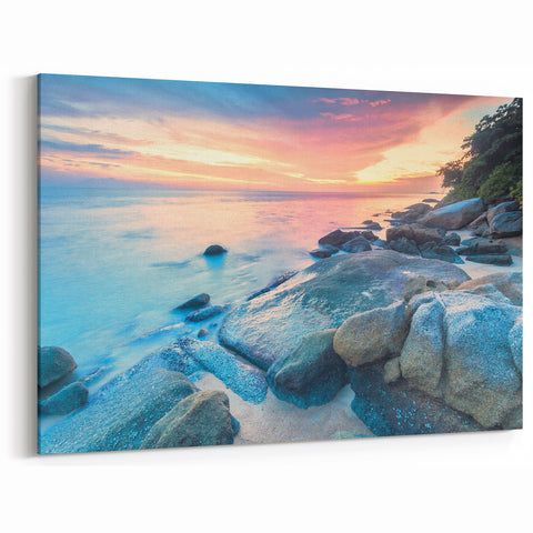 Vibrant Cayman Island Scenery – Caribbean Coastal Sunset Canvas Print