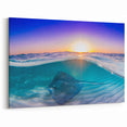 Cayman Island Wall Art – Vibrant Stingray Sunset Tropical Canvas Print