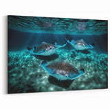 Cayman Island Scenery – Majestic Manta Rays Underwater Photography Print