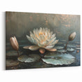 Serene Water Lily Wall Art - Botanical Floral Canvas Print for Home Decor
