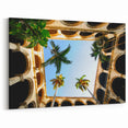 Cuba Wall Art – Havana Courtyard & Palm Trees Cuban Scenery Prints