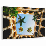 Cuba Wall Art – Havana Courtyard & Palm Trees Cuban Scenery Prints