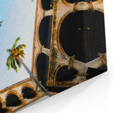 Cuba Wall Art – Havana Courtyard & Palm Trees Cuban Scenery Prints