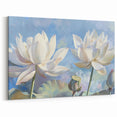 White Water Lily Canvas - Elegant Floral Wall Art for Home Decor
