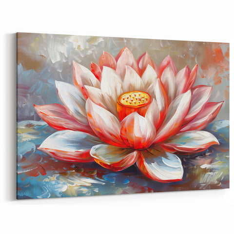 Vibrant Water Lily Canvas - Bold Floral Wall Art for Home Decor