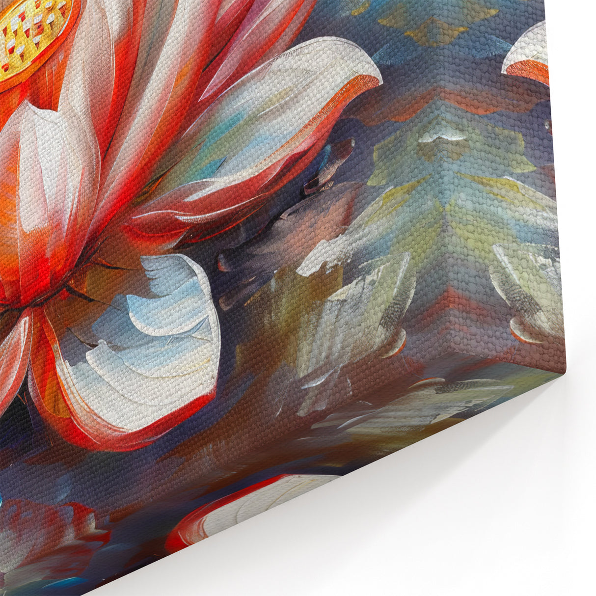 Vibrant Water Lily Canvas - Bold Floral Wall Art for Home Decor