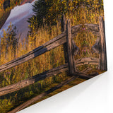 Lakeside Autumn Reflections Quebec – Rustic Landscape Wall Art Print